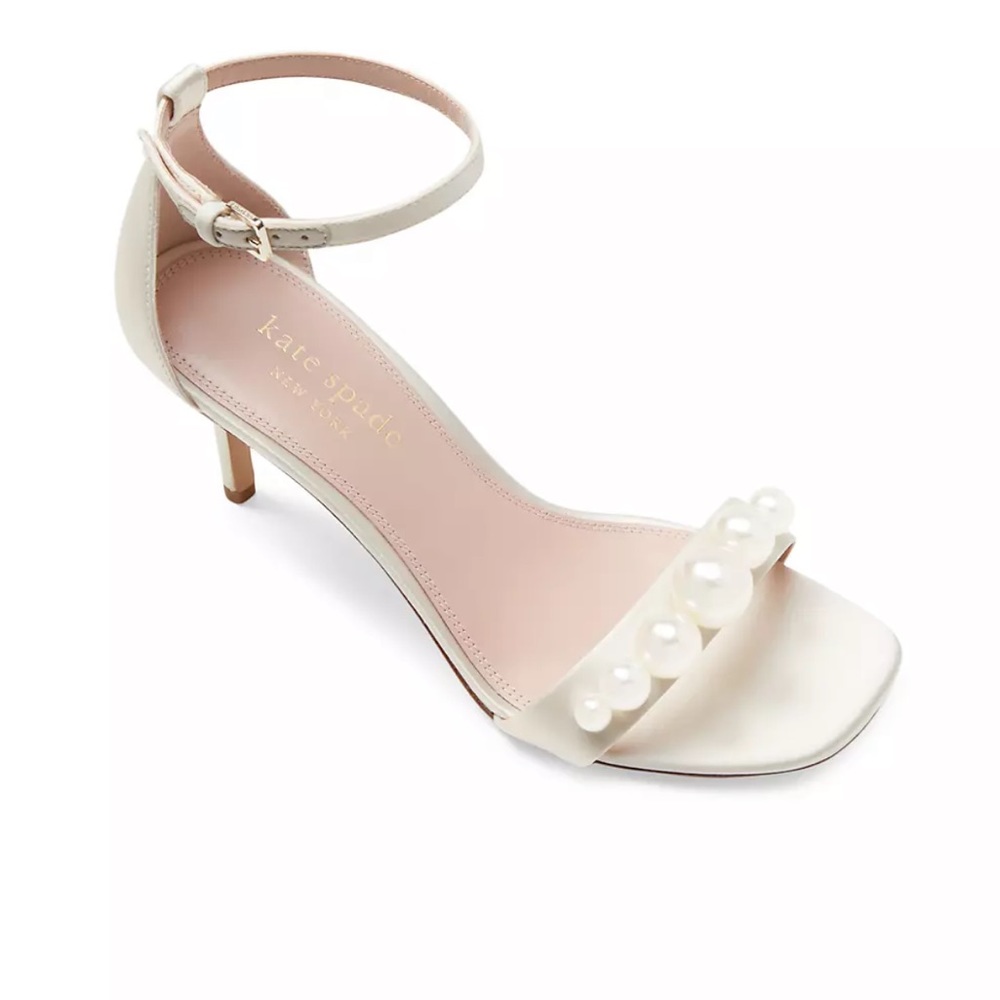 Kate Spade Avaline Faux Pearl-Embellished Satin Sandals - Size 7.5 - $200 OBO